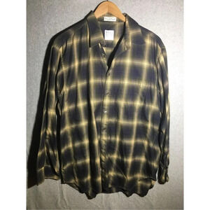 Mens Saks Fifth Avenue Button Down Shirt Plaid Casual Vintage Made in USA